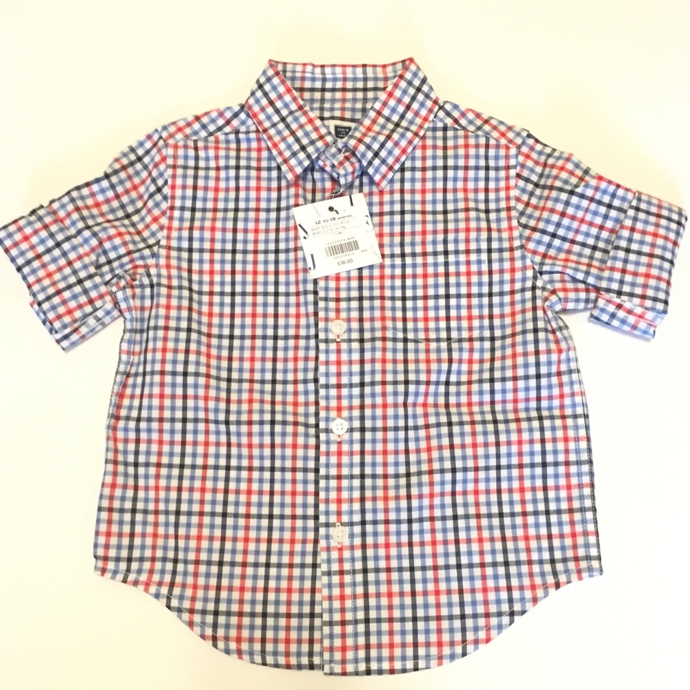Janie and Jack Boys Long Sleeve Button Down Shirt